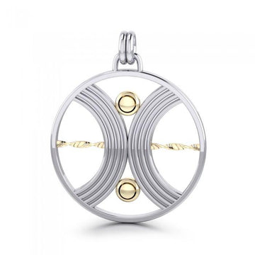 Balance sterling silver with 14k gold accents Pendant MPD1260 - Jewelry